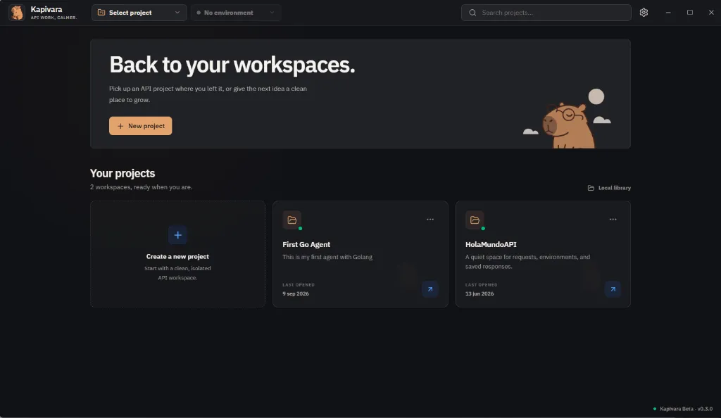 Kapivara Desktop Interface